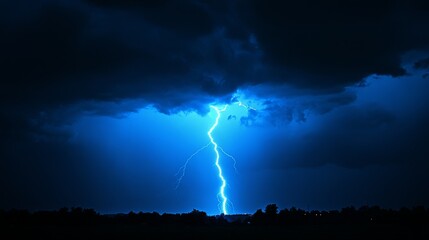 Dramatic Lightning Storm Over Dark Landscape
