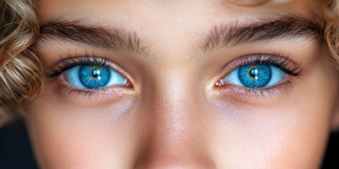 Obraz premium Close up Portrait of a Young Girl with Blue Eyes