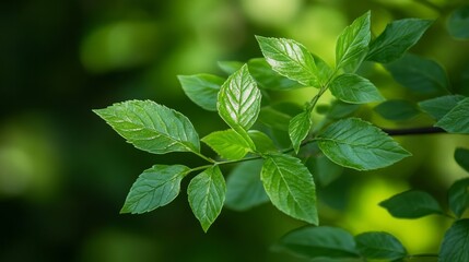 Fototapeta premium Close-Up of Vibrant Green Leaves