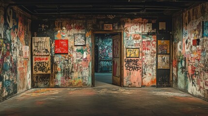 Graffiti-Covered Room