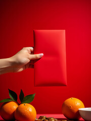 Red envelope mockup for Chinese New Year celebrations and festive occasions