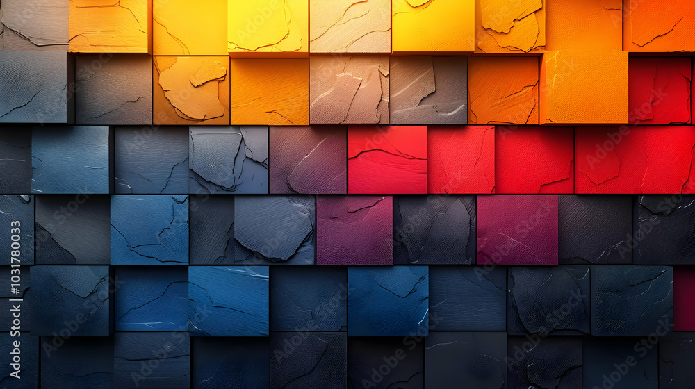 Aufkleber abstract 3d background with square shapes and gradient colors