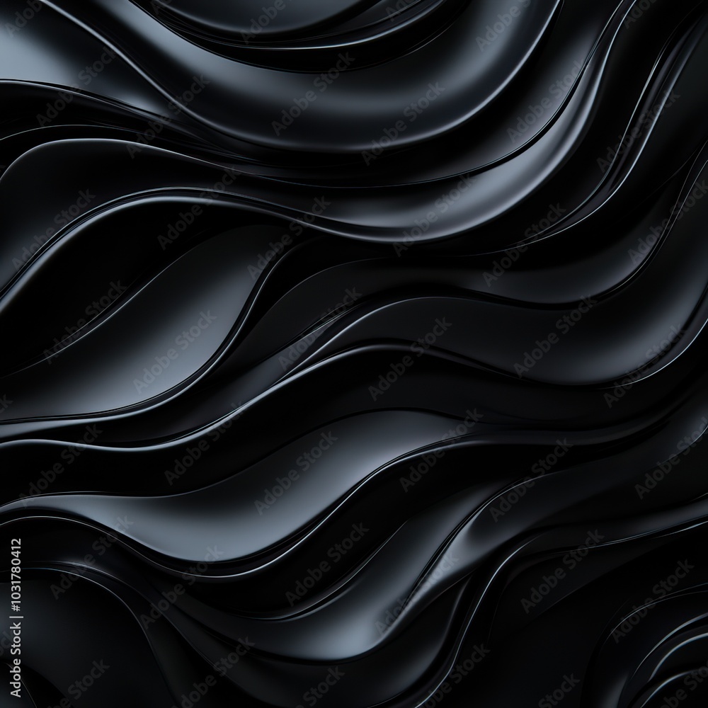 Poster abstract black wave pattern, elegant and smooth, perfect for backgrounds or design projects.