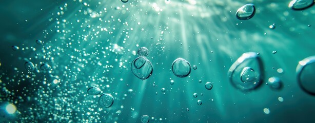 Bubbles dancing in sunlit turquoise waters