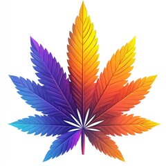 Obraz premium Colorful Cannabis Leaf Graphic Design Element