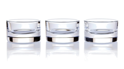 Elegant Set of Cosmetic Cream Glasses on a Transparent Background Generative AI