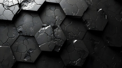 Cracked Hexagon Abstract 3D Background