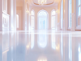 Naklejka premium Art Nouveau Mansion Background Curving Walls and Elegant Architecture for Timeless Beauty