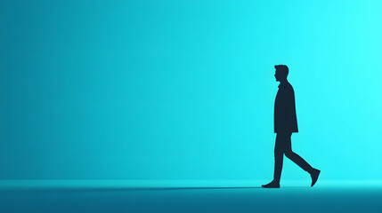 Obraz premium A person walking home from work in the dark, their face showing exhaustion and the weight of their day.