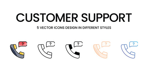 Customer Support vector icons set ready to use wed and mobile apps.