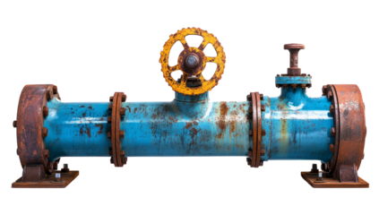 old rusty valve isolated