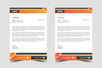 Unique colorful Creative Corporate eye-catching Letterhead design vector pro template layout