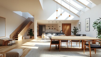 Elegant and Cozy Modern Bedroom Interior Design with Stylish Decor, mockup, poster and Background