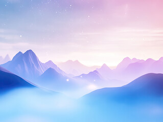 Misty Valley Background Shimmering Stars and Diffused Light for Enchanted Landscapes