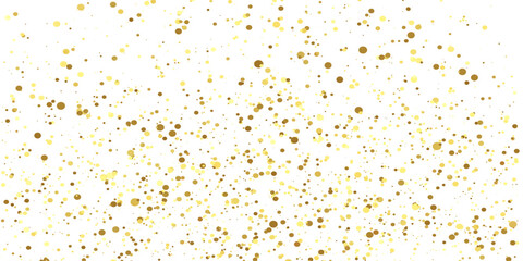 Abstract Golden doted glitter on transparent background. Luxury sparkling confetti. Celebration falling doted gold glitter. Vector illustration.gold, luxury, isolated, light, background, white, vector