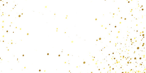 Abstract Golden doted glitter on transparent background. Luxury sparkling confetti. Celebration falling doted gold glitter. Vector illustration.gold, luxury, isolated, light, background, white, vector
