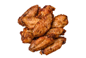 Grilled chicken wings with salt, spices and herbs