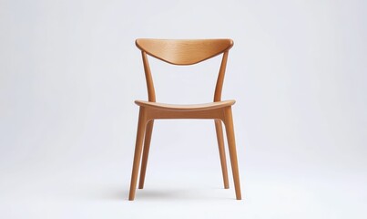 Wooden chair on white background.