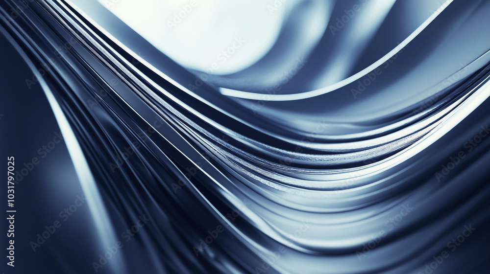 Aufkleber elegant abstract metallic waves in cool tones. fluid metallic waves create an abstract and sophistic
