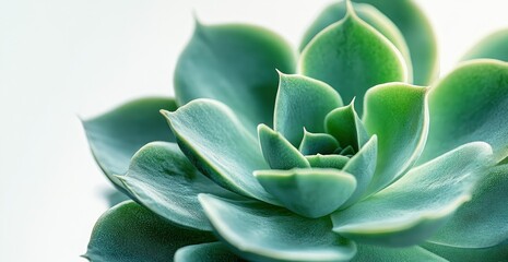 Close-up of a succulent plant with green leaves.