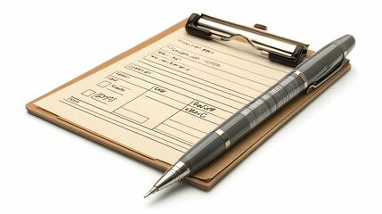 Naklejka premium Clipboard with Pen and Checklist.