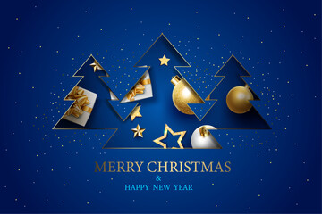 merry christmas and happy new year creative and modern background design template,christmas symbols decorative celebration and greeting card and poster and banner vector illustration.