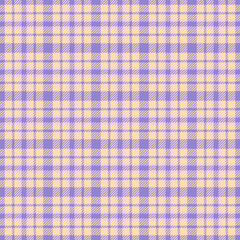 Handsome plaid check textile, back to school fabric vector tartan. Book background pattern texture seamless in peach puff and indigo colors.