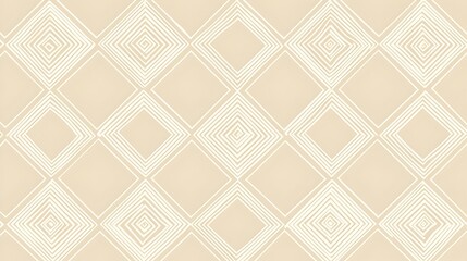 Fototapeta premium Minimalist Thai Inspired Geometric Pattern in Soft Beige and White Hues