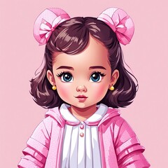Fototapeta premium Niedliches Mädchen in pink