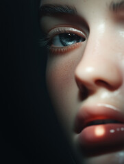 Fototapeta premium Close-up portrait with dramatic lighting