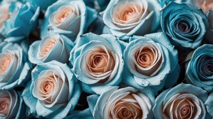 Natural fresh Cyan roses flowers background wallpaper