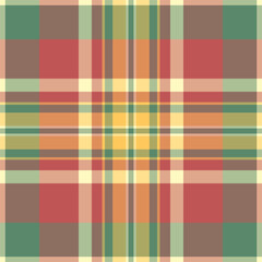 Desert seamless pattern vector, marriage background check texture. Wedding tartan plaid textile fabric in orange and pastel colors.