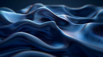 Obraz premium Abstract 3D Blue Wavy Background - Rendering