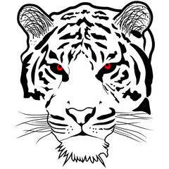 the idea of ​​a tiger head illustration as a model for the design needs of educational creativity aimed at universal reach