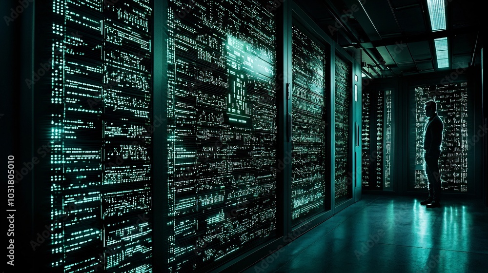 Poster a digital safe bursting with encrypted files, while a hacker stands outside confused by the multiple