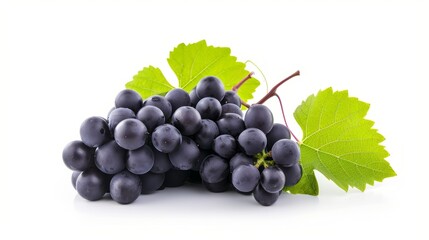 Fototapeta premium Exquisite Collection: Kyoho Grape Bunch & Black Wine Grape on White Background - Captivating Vi