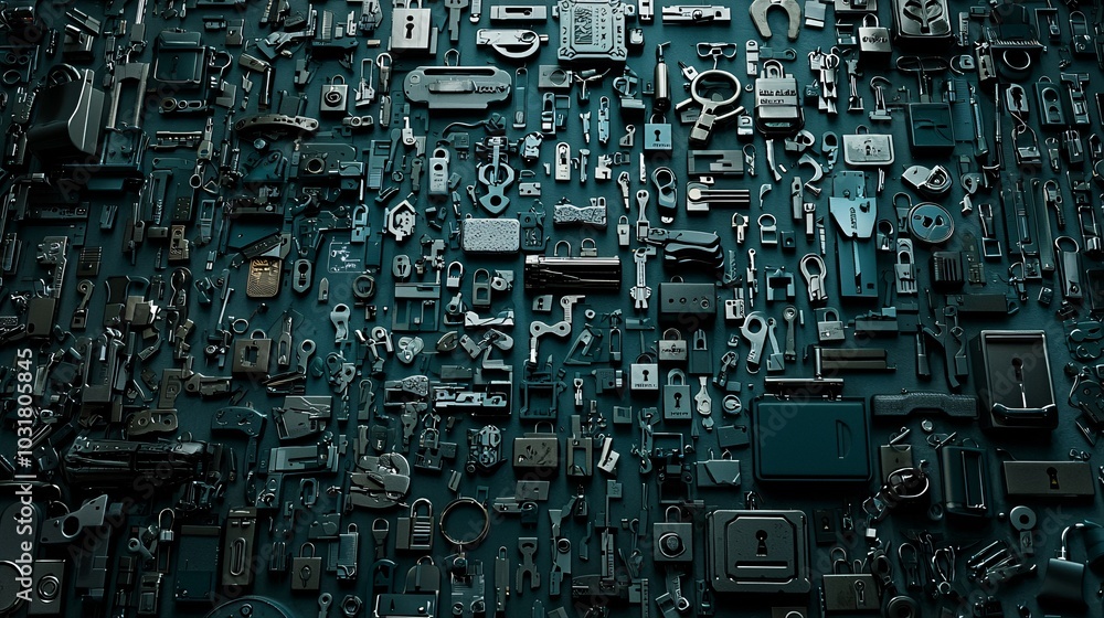 Poster a user profile surrounded by padlocks, privacy settings, and encrypted code, representing how person