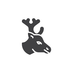 Reindeer with antlers vector icon