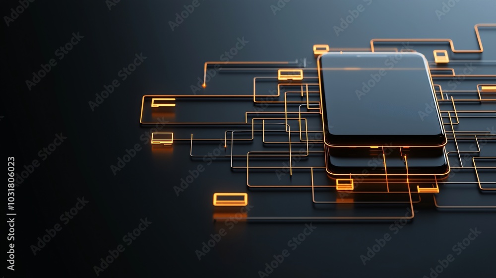 Poster a smartphone with multiple glowing privacy settings floating around it, symbolizing the layers of pr