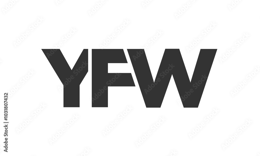 Poster yfw logo design template with strong and modern bold text. initial based vector logotype featuring s