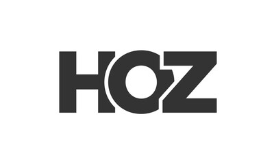 HOZ logo design template with strong and modern bold text. Initial based vector logotype featuring simple and minimal typography. Trendy company identity.
