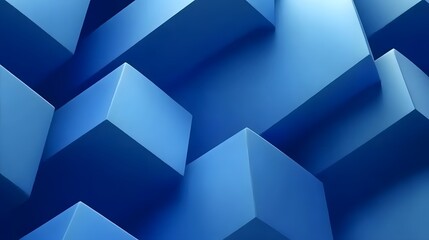 Obraz premium Abstract 3d render, blue geometric background design with cubes