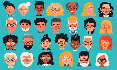  Abstract Top-Down View of Multicultural Retired Seniors Smiling at the Camera, Set Against a Creative Advertising Background Enhanced by AI Wallpaper, Capturing the Essence of Diversity and Joy in Re