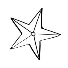 Star doodle icon. Vector illustration of abstract star to create sketches. Isolate on white.