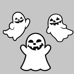 Obraz premium ghost icon vector flat illustration [Converted]