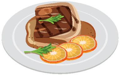 Gourmet Steak with Orange Garnish
