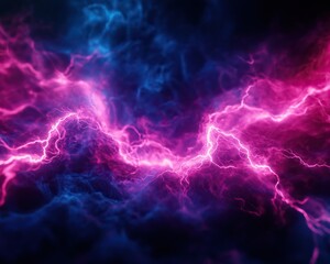 Fototapeta premium Abstract lightning effect in vibrant blue and pink colors, dynamic energy visual.