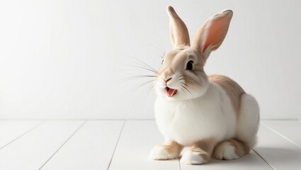 Fototapeta premium Happy bunny isolated on white background