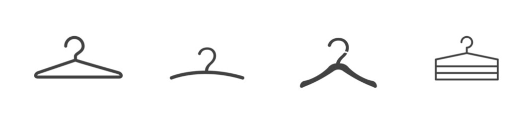 Clothes Hanger Icon in flat style set. isolated on collection use in Laundry, Wardrobe. Fitting Room Symbol for Info Graphics, Design Elements, vector for apps and website Vector