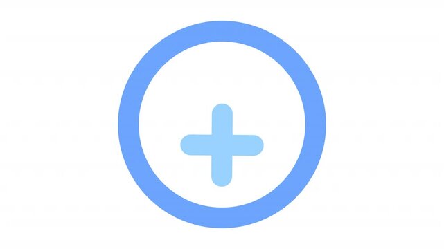 Plus icon animation for social media, presentations, videos, websites, etc. No background, Alpha channel